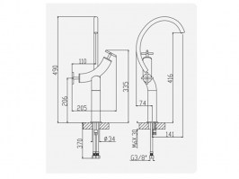 MONOMANDO LAVABO HERA BRUMA